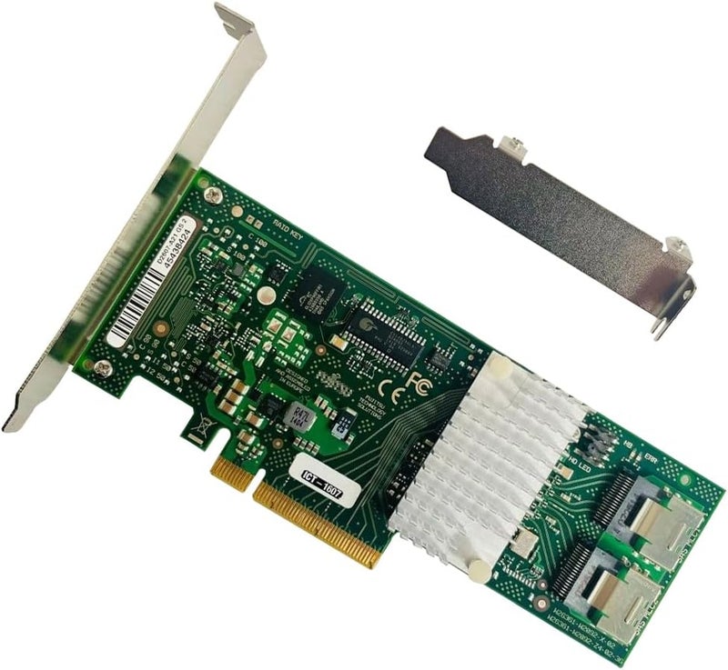 LAMPAN بطاقة SAS HBA متوافقة مع LSI 9211-8i وضع IT بطاقة توسيع PCIe SATA، 8 منافذ 6Gbps PCIe 2.0، دعم موسع SAS، وحدة تحكم HBA مع 2X كابلات SFF-8087 إلى 4X SATA لـ ZFS TrueNAS unRAID NAS - Image 3